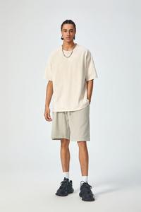 Camiseta 100% de algodón con estampado personalizado, peso pesado, 280gsm, hombro caído, ropa de calle Unisex de gran tamaño para hombres - Product Image 3