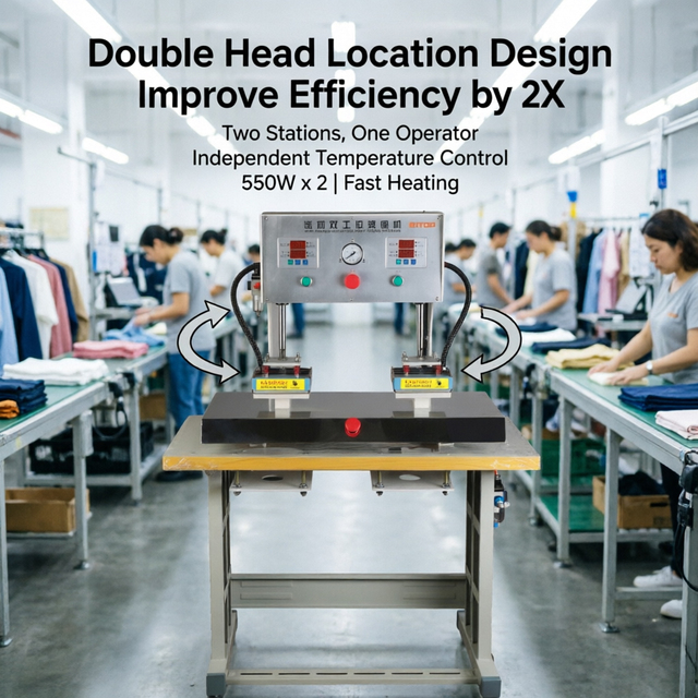 Manual Small Double Station logo  Heat Press Label Machine