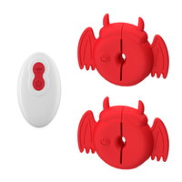 Elektrische Nippelklemmen für Erwachsene mit Fernbedienung, USB-betriebener Brust-Vibrator, 10 Frequenzen, IPX7 Wasserdicht, Ohne Gleitmittel