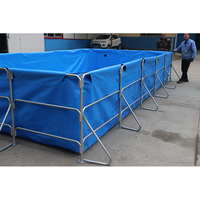 Machines de traitement de l'eau d'aquaculture pliable 1.5*1*0.8m étang à poissons rectangulaire Wa 1200L fait bâche chinoise PP