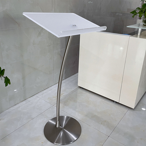 2025 mới đến vàng <span class=keywords><strong>Acrylic</strong></span> cong bục di động hiện đại nhà thờ <span class=keywords><strong>Acrylic</strong></span> bục đứng thân thiện với môi - Product Image 5