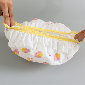 Pvc Shower Cap With Cartoon Pattern For Adults Bathing And Hair Care - Product Image 4