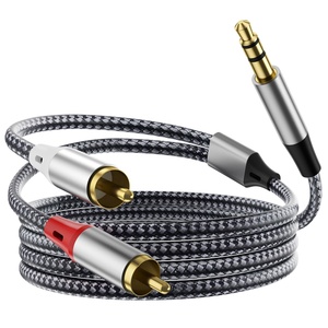 3.5Mm Điện Thoại Di Động Để 2RCA Lotus Dòng Âm Thanh Loa Khuếch Đại Câu Cá Lụa Dệt Kỹ Thuật Số Cáp Âm Thanh Cho Bộ Khuếch Đại Guitar - Product Image 1