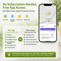 Traceur GPS intelligent étanche pour animaux de compagnie, anti-perte mondial, compatible iOS et Android, sans frais d'abonnement, moniteur de comportement pour chiens et chats