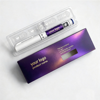 Boîte d'emballage holographique brillante pour stylo prérempli, impression UV personnalisée, marquage à chaud, boîte en papier pour stylo à injection avec insert fenêtré, plateau cadeau