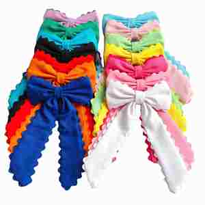 Fermagli per Capelli Personalizzati con Fiocco in Tessuto a Coda Lunga e Bordo Arricciato per Ragazze - Product Image 6