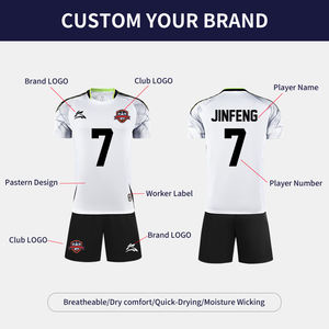 Jersey Sepak Bola Kustom Berkualitas Tinggi Bahan Polyester Penyerap Keringat Jersey Klub Sepak Bola Anak dan Dewasa - Product Image 5