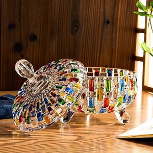 Modern El Boyaması Vitray Şekerlik, Dekoratif Tatlı Saklama Kavanozları, Şeker Kabı - Product Image 2