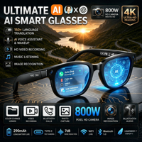 Gafas Inteligentes con IA, Tipo OEM, Carga Tipo-C, Control por Aplicación, Llamadas de Audio y Video, Traducción, Video GPT 1080P, Resistentes al Agua IPX-4