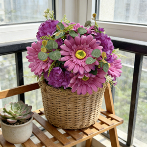 Bouquet Classico di Fiori di Seta con Fiori e Foglie Misti per Pasqua, Festa della Mamma, Laurea, Ringraziamento, Decorazioni per la Casa e Regali - Product Image 2