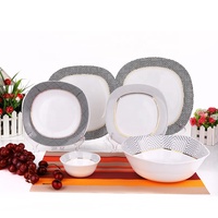 Service de table en verre opale rond, forme carrée en option, bols à soupe en verre opale blanc, assiettes, vaisselle en verre trempé incassable