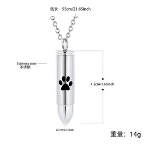 Collar de Urna de Bala Grabada en Acero Inoxidable - Vial para Cenizas de Mascotas y Humanos para Hombres y Mujeres, Joyería Conmemorativa - Product Image 4