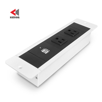 Soket colokan colokan AS Flush Mount meja atas Desktop colokan soket ekstensi daya stop kontak Universal