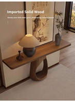 Table console en bois massif Wabi-Sabi, table d'entrée design, table d'appoint de style chinois moderne pour la décoration