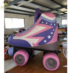 Patins à roulettes gonflables roses décorés de fête, modèles de patins à roulettes gonflables personnalisés pour affichage - Product Image 2