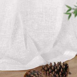 Основная 100% полиэфирная тканая прозрачная ткань для штор, распродажа в рулоне льняной ткани для штор оптом - Product Image 5