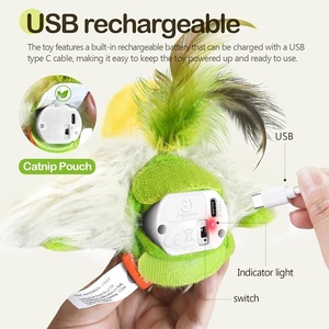 Juguete para Gatos de Peluche con Sonido de Pájaro Volador y Aleteador, Interactivo, Realista, de Piel Sintética, Automático, Amakihi - Product Image 4