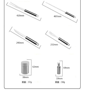 Juego de Utensilios para Barbacoa <span class=keywords><strong>con</strong></span> Estuche de Aluminio, Tenedor, Espátula, Cuchillo, Pinzas, Brocha de Limpieza, Pincho para Maíz, Salero - Product Image 3