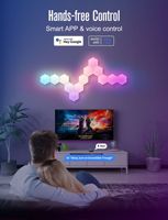 Panneaux muraux LED hexagonaux modernes IP65 avec capteur sonore intelligent et contrôle à distance par application pour éclairage d'ambiance gaming