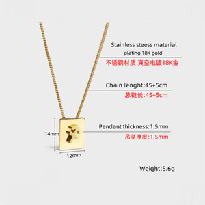 Collana con Ciondolo Zodiacale Quadrato dei 12 Segni Astrologici, Gioielli Trendy in Acciaio Inossidabile per Donne 2024 - Product Image 6