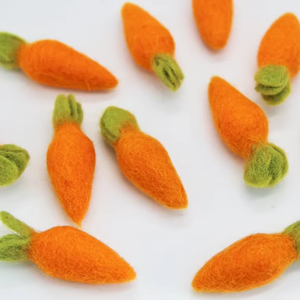 Mignonne décoration de Pâques ornement personnalisé peluche 6cm fait à la main 100% aiguille feutrage boule <span class=keywords><strong>laine</strong></span> feutre carottes pour cadeau de douche de bébé - Product Image 1