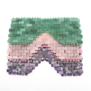 Masque pour les yeux en perles de cristal naturel faites à la main, artisanat de guérison en cristal, avec boîte pour cadeaux, vente en gros - Product Image 4