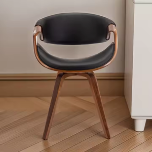 JP Vente Flash Chaises de Salle à Manger Pivotantes en Rotin Noyer, Chaises d'Appoint Ergonomiques avec Dossier en Canne, Accoudoirs Courbés et Cadre en Bois Cintré - Product Image 3