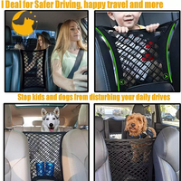 Barrière de voiture pour chien, filet pour animaux de compagnie, avec organisateur de maille de siège Auto, filet de siège arrière, sac de rangement extensible universel et crochet