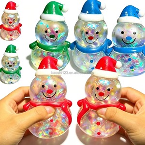 9cm Christmas Santa Claus TPR Maltose Textured <b>Glitter</b> Squeeze Toy Simulated Doll Slow Rebound Stress Relief Fidget Toy - Product Image 1