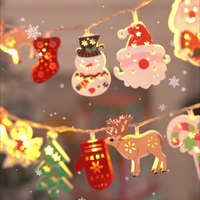 Guirlandes lumineuses LED miniatures Père Noël et Bonhomme de neige pour l'ambiance des fêtes de Noël, parfaites pour les fenêtres, les sapins de Noël, la décoration intérieure et extérieure