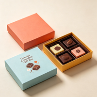 Boîtes d'emballage pour truffes fantaisie avec motifs, design populaire, couvercle en carton, boîte à chocolat carrée en carton ondulé recyclable