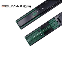 Glissière de tiroir télescopique à triple extension Felmax 45 mm à fermeture douce avec roulement à billes pour chambre à coucher