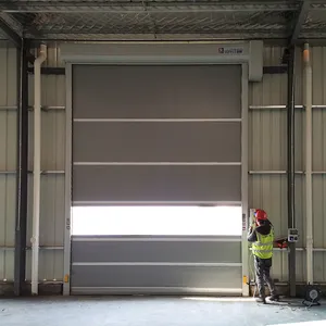 Industrial Automatic PVC Fabric Electric High Speed Performance Fast Action Rapid Rise Overhead Quick Roll Roller Shutter Door