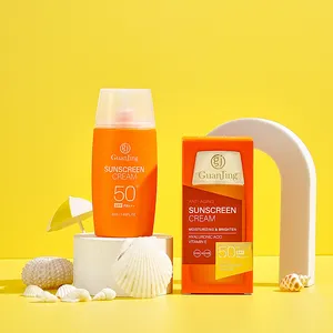 Guanjing Brighten Sunscreen In Bar Private Label Sunscreen Tanning Instant Film Formation Resist Skin Aging Damage For All Skin