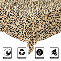 Nappe rectangulaire en PLA imprimé léopard 54x108 pouces, imperméable, anti-déversement, résistante à l'huile, jetable, pour fêtes et banquets, vente en gros, OEM