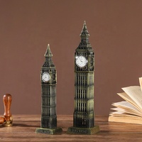 Ünlü mimari londra Landmark Metal heykelcik Big Ben saat kulesi yapı modeli dekor