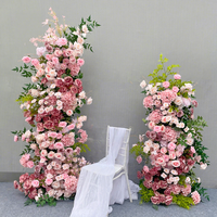 Janji Kustom Bunga Lengkungan Mawar Hydrangea Bunga Buatan Set Dekoratif untuk Acara Pernikahan