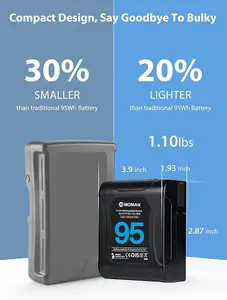 V Installation Battery Power 95 95Wh 6450mAh V Lock Battery 10A 168W D-TAP/USB-A/BP Output Portable Small Battery