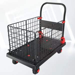 150Kg Draagbare Handkarren En <span class=keywords><strong>Trolley</strong></span> Met Frame Voor Logistieke Oplossingen Voor Industriële Materiaalverwerking Rolplatformkar - Product Image 1