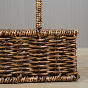 プラスチック製の手編みラタン収納バスケット2個セット、ボヘミアンスタイルの部屋の装飾、キッチン、庭、リビングルームに最適 - Product Image 5