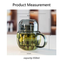 Théière en verre, nouveau style mini, verre borosilicate de haute qualité, infuseur portable, bouilloire à thé, capacité de 325 ml, pour les fêtes