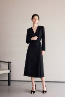 2025 chaud noir tempérament lâche robes quotidiennes femmes extensible bureau costume ODM OEM haut de gamme classique tenues nouveau Chic
