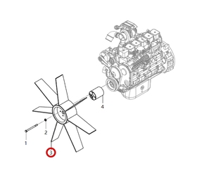 Pièces compatibles LGMC 40C1900 pour le refroidissement du moteur, compatible avec l'assemblage du ventilateur de l'excavatrice Liugong 922E - Product Image 6