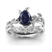 Bague en agate mousse naturelle 925 bague de fiançailles en argent sterling ensemble promesse bague de mariage bijoux cadeau pour les femmes