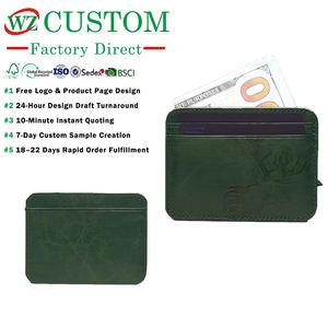 กระเป๋าสตางค์หนังแท้แบบกำหนดเอง กระเป๋าสตางค์ผู้ชายทรงบาง ดีไซน์เนอร์แบรนด์ดัง กระเป๋าสตางค์หนังแท้คุณภาพสูงสำหรับใส่บัตร - Product Image 1