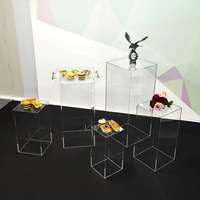 Support carré en acrylique pour fleurs, socle décoratif transparent en acrylique pour mariage, présentoir à gâteau transparent pour fête