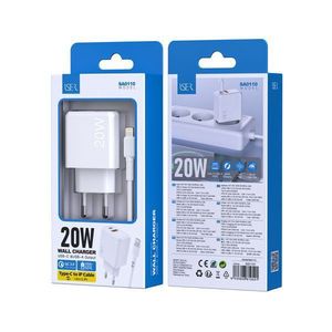 Chargeur mural 20W USB C vers câble IP, charge rapide pour iPhone et appareils Android - Product Image 1