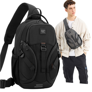 <span class=keywords><strong>Sac</strong></span> bandoulière/poitrine en nylon imperméable pour homme, idéal pour le voyage, le jogging, les loisirs, la marche en extérieur, la gym et la course à pied – Nouveauté - Product Image 1
