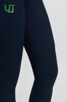 Culotte d'équitation marine pour femme avec assise intégrale en silicone imprimé, pantalon de course hippique avec poche, leggings d'équitation
