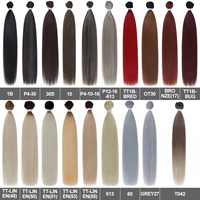Nouvelles Extensions de Cheveux Synthétiques en Fibre Résistante à la Chaleur, Longues et Lisses, avec Closure Ombrée, Pack Complet pour Tête Entière, Vente en Gros